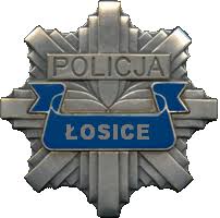 Grafika gwiazdy policyjnej z napisem &quot;Łosice&quot;