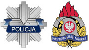 Grafika przedstawiająca loga Policji i Państwowej Straży Pożarnej