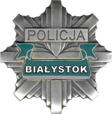 Zdjęcie przedstawiające logo Policji z napisem Białystok