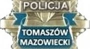 Zdjęcie przedstawiające logo Policji z napisem Tomaszów Mazowiecki