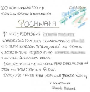 Zdjęcie przedstawiające podziekowania