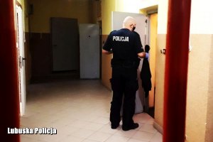 Zdjęcie przedstawiające umundurowanego policjanta