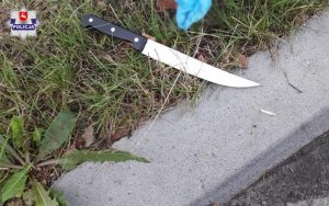 Zdjęcie przedstawiające nóż leżący na trawie