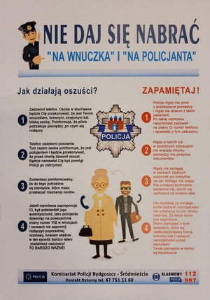 Plakat &quot;Nie daj się nabrać na wnuczka i na policjanta&quot;