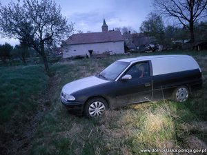 Samochód typu pickup w trawie na tyłach posesji