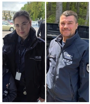 Dzielnicowi mł. asp. Joanna Ryska i asp. Damian Piotrowski
