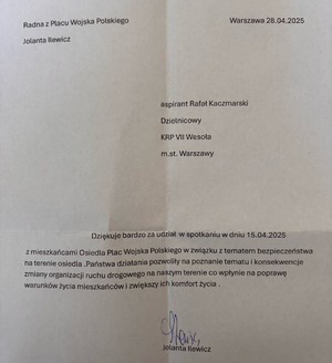 Karta papieru zapisana pismem maszynowym