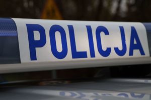 Napis Policja na galeryjce radiowozu