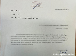 Karta papieru zadrukowana pismem maszynowym