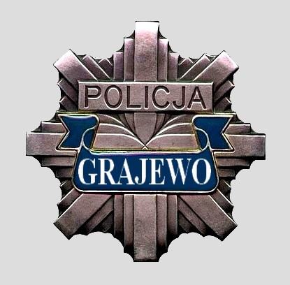 Odznaka policyjna z napisem Grajewo