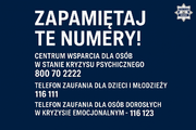 Grafika z widocznym napisem zapamiętaj te numery