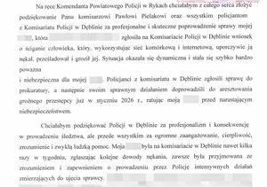 Karta papieru zadrukowana pismem maszynowym