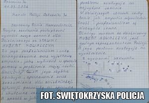 Karta papieru zapisana odręcznym pismem