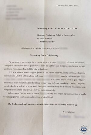 Karta papieru zapisana pismem maszynowym.