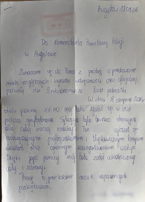 kartka papieru z napisanym listem